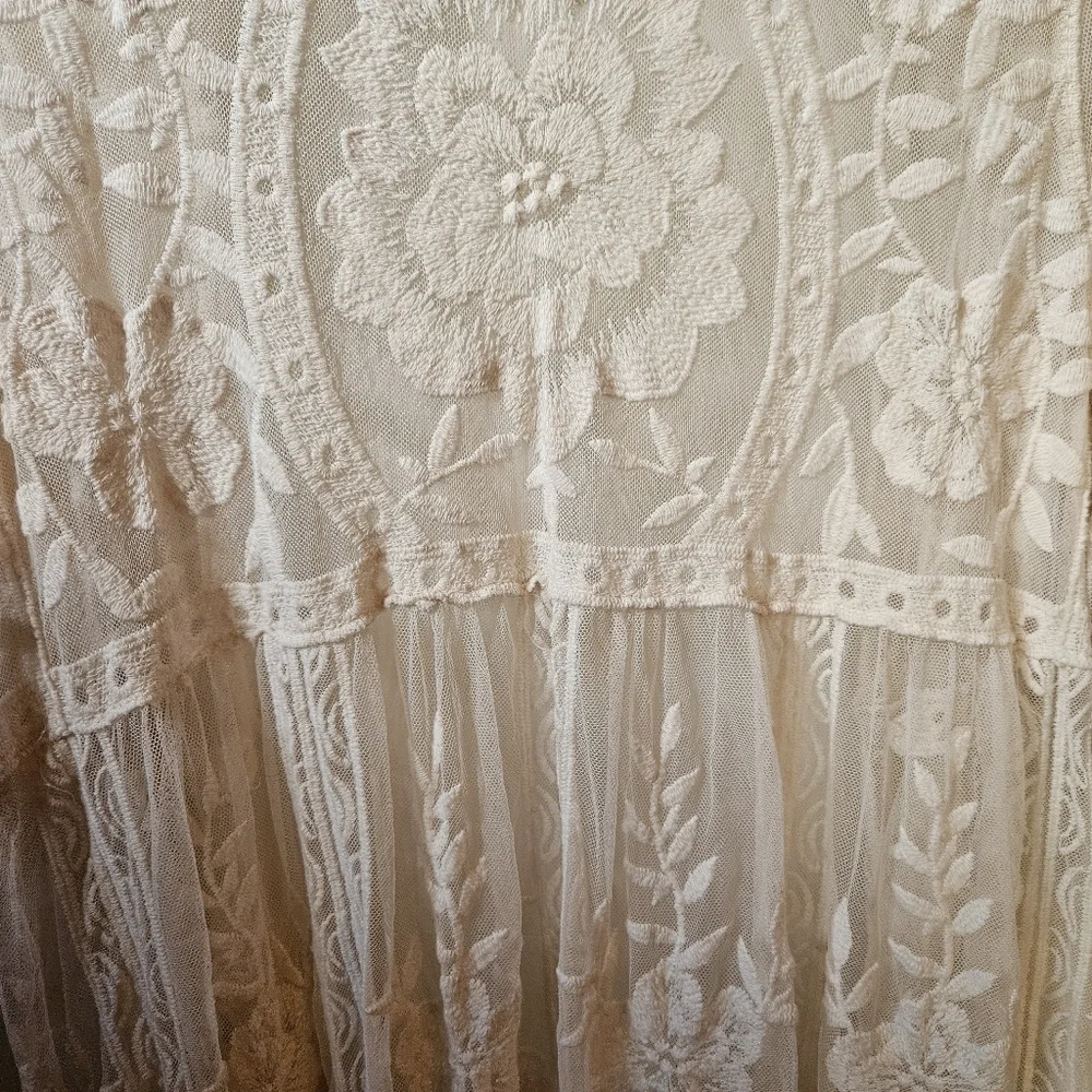 Rachel Zoe *Rare* 2000's Cream Lace Overlay - Picture 8 of 9